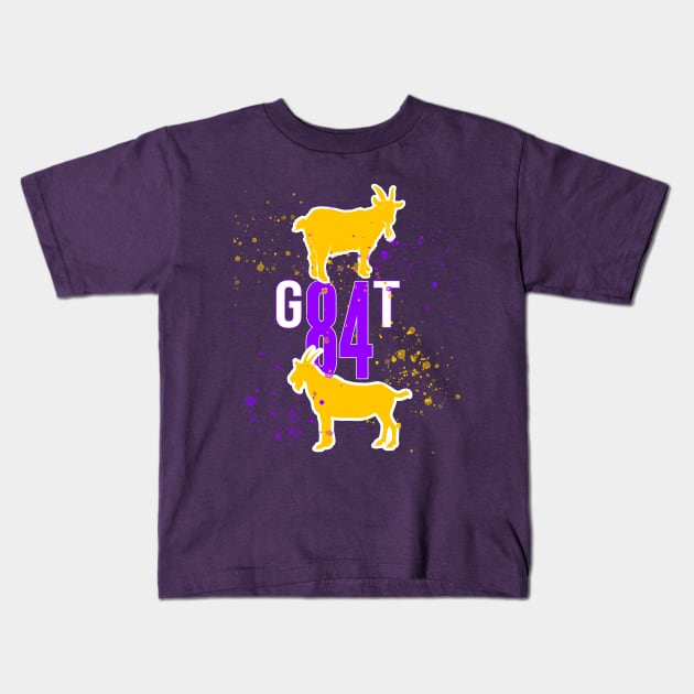 The GOAT- Purple Minnesota Moss Goat Kids T-Shirt by ahnoun